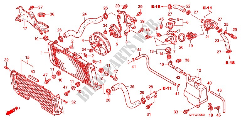 RADIATOR (CB1300/CB1300S) for Honda CB 1300 SUPER FOUR 2009