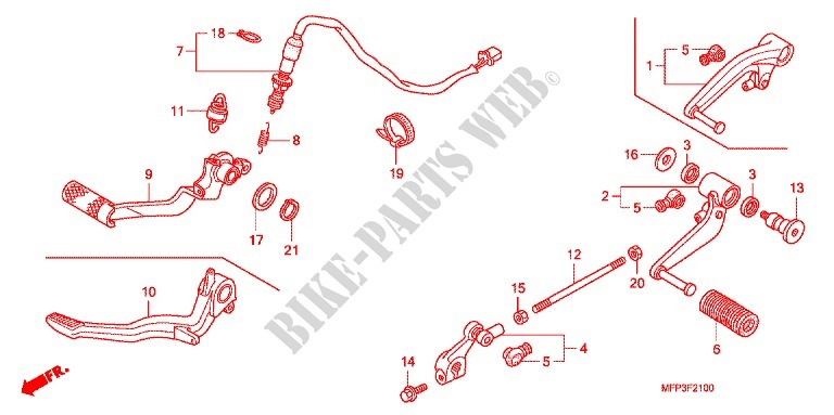 MAIN STAND   BRAKE PEDAL for Honda CB 1300 SUPER FOUR ABS 2009