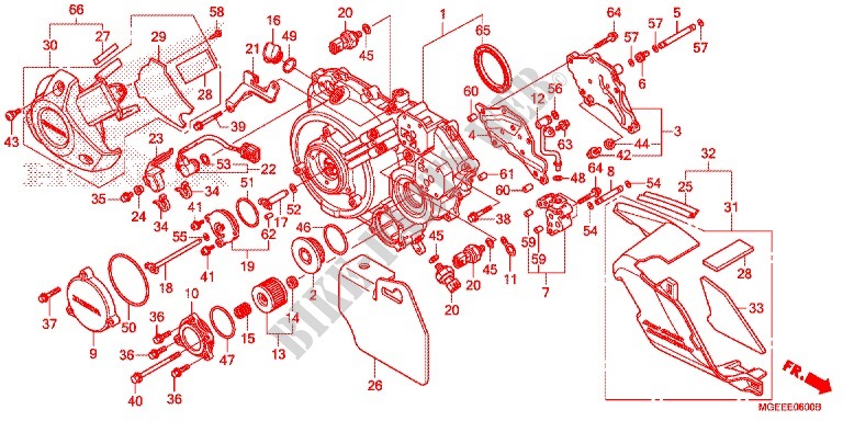 RIGHT CRANKCASE COVER for Honda VFR 1200 F DCT 2015
