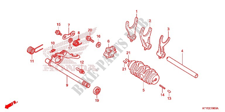 GEARSHIFT DRUM   SHIFT FORK for Honda CBR 125 REPSOL 2015