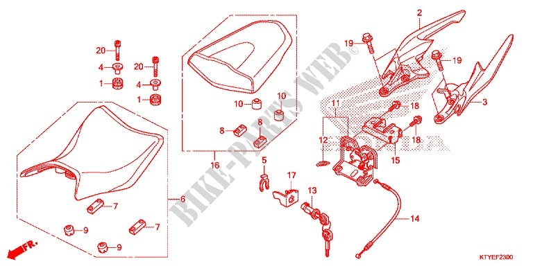 SINGLE SEAT (2) for Honda CBR 125 REPSOL 2015