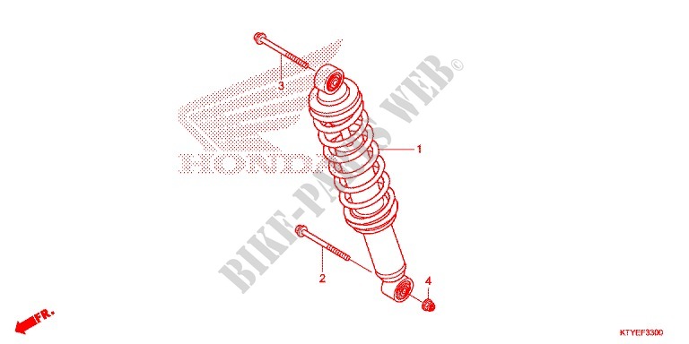 REAR SHOCK ABSORBER (2) for Honda CBR 125 WHITE 2015