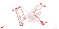 MAIN STAND   BRAKE PEDAL for Honda CBR 500 R ABS RED 2015