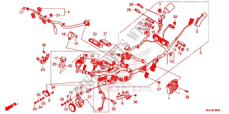 WIRE HARNESS/BATTERY for Honda CBR 500 R ABS 2015