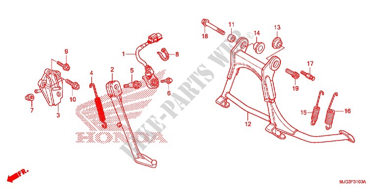 MAIN STAND   BRAKE PEDAL for Honda F6B 1800 GOLD WING 3GS 2015