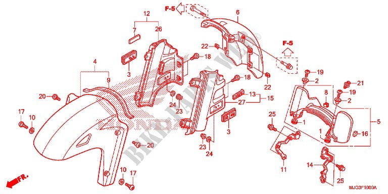 FRONT FENDER for Honda F6B 1800 GOLD WING SILVER 2015