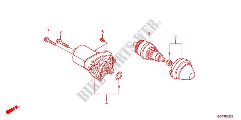 STARTER MOTOR (YUHUAN AVIATION MACHINARY) for Honda VISION 50 R TRICOLOR HRC 2015