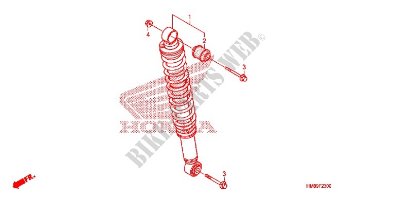 REAR SHOCK ABSORBER (2) for Honda TRX 250 FOURTRAX RECON Electric Shift 2013