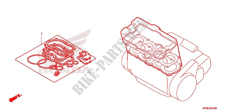 GASKET KIT for Honda CB 1000 R ABS PEARL SIENNA RED 2015