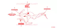 STICKERS (2E,2F,2RU,3ED) for Honda CBR 250 R NOIRE 2013