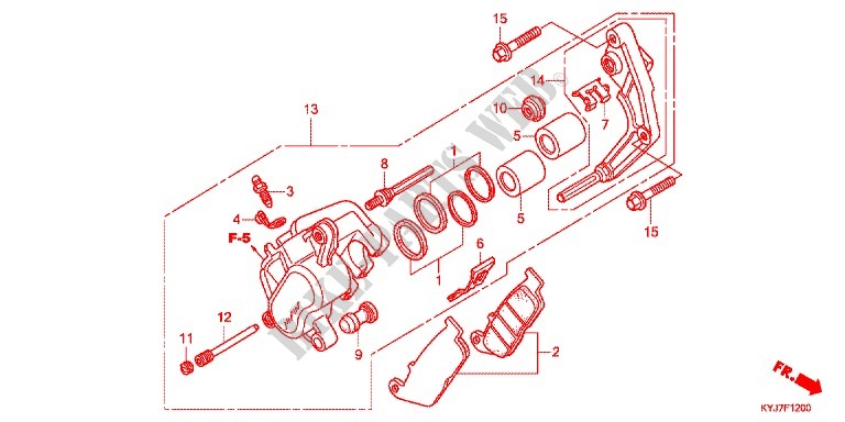 FRONT BRAKE CALIPER (CBR250R) for Honda CBR 250 R NOIRE 2011