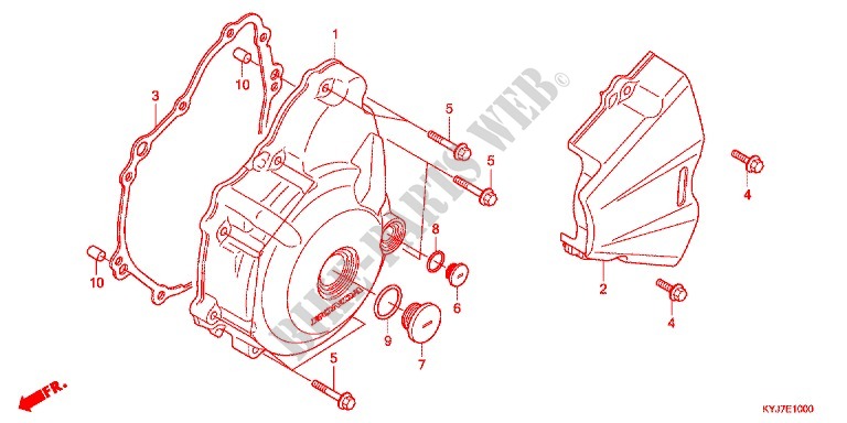 LEFT CRANKCASE COVER   ALTERNATOR (2) for Honda CBR 250 R NOIRE 2012