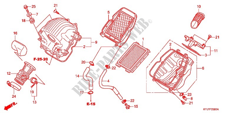 FRONT COVER   AIR CLEANER for Honda CBR 250 R 2011