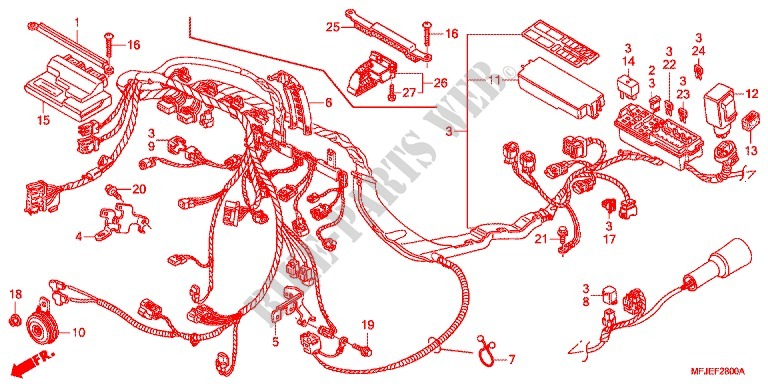 WIRE HARNESS/BATTERY for Honda CBR 600 R ABS BLACK 2012