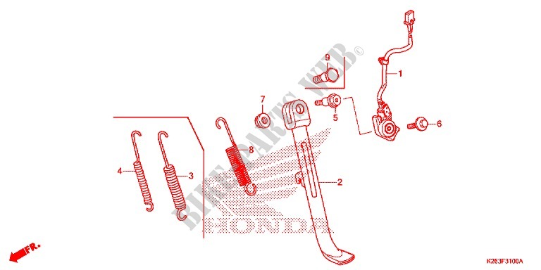 MAIN STAND   BRAKE PEDAL for Honda MSX 125 2015