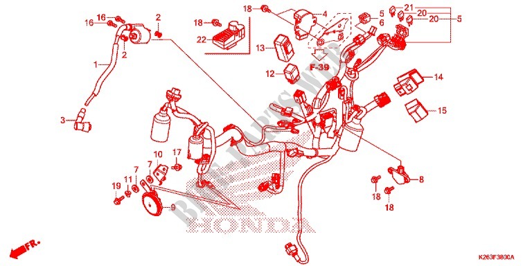 WIRE HARNESS/BATTERY for Honda MSX 125 2015