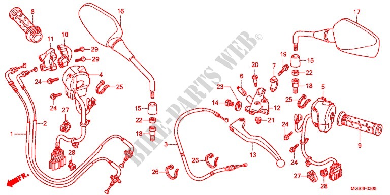 LEVER   SWITCH   CABLE (NC700X/XA) for Honda NC 700 X ABS 35KW 2013
