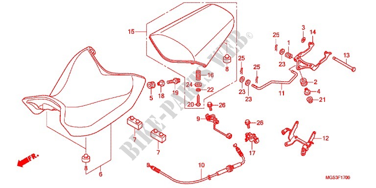 SINGLE SEAT (2) for Honda NC 700 X ABS 35KW 2013