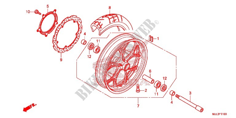 FRONT WHEEL for Honda NC 750 X ABS DCT 2015