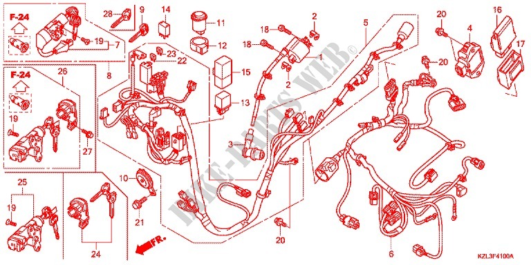 WIRE HARNESS/BATTERY for Honda VISION 110 2012