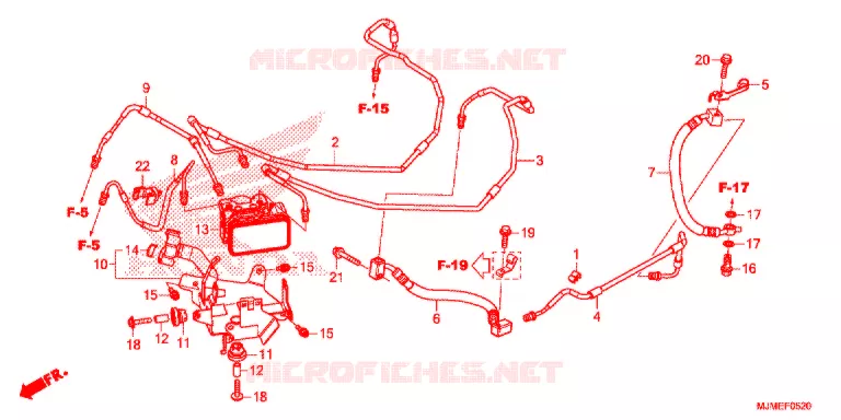 FRONT BRAKE MASTER CYLINDER - ABS MODULATOR Honda MOTO 800 CROSSRUNNER 2016  VFR800XF