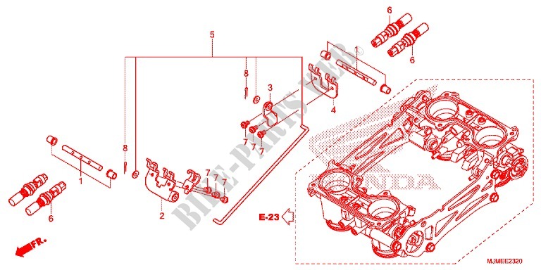 THROTTLE BODY (COMPONENT PARTS) for Honda CROSSRUNNER 800 2015