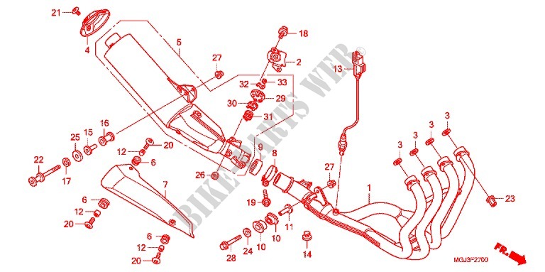 EXHAUST MUFFLER (2) for Honda CBF 1000 F ABS 98HP 2011