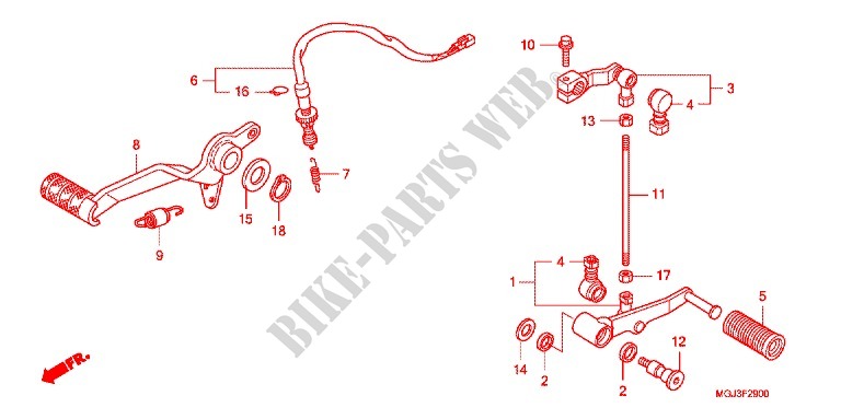MAIN STAND   BRAKE PEDAL for Honda CBF 1000 F ABS 98HP 2011