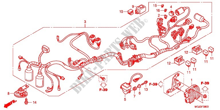 WIRE HARNESS/BATTERY for Honda CBF 1000 F ABS 98HP 2011