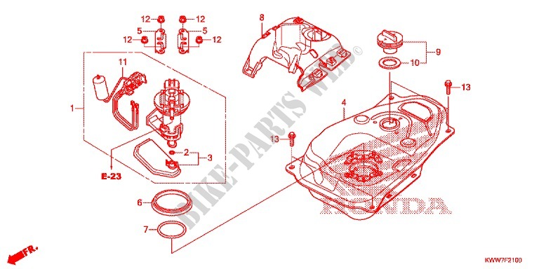 FUEL TANK for Honda WAVE 110 front brake disk 2012