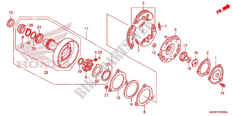 ONE WAY CLUTCH for Honda WAVE 110 front brake disk 2012