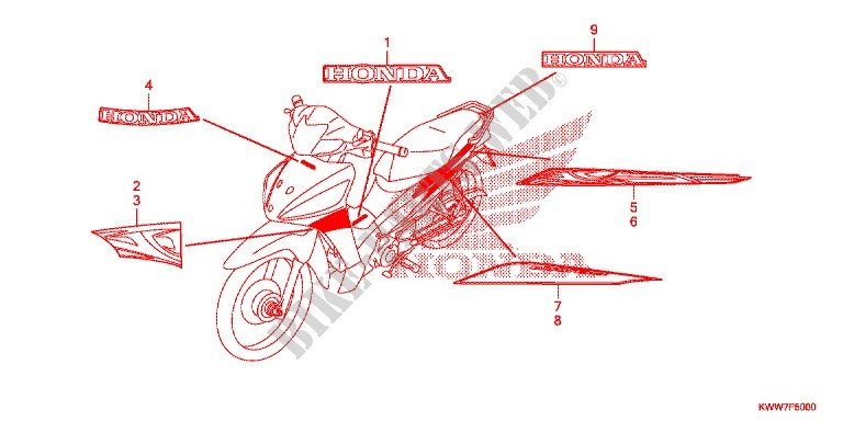 STICKERS for Honda WAVE 110 front brake disk 2012