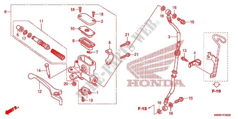 FRONT BRAKE MASTER CYLINDER for Honda WAVE 110 disque frein avant 2012