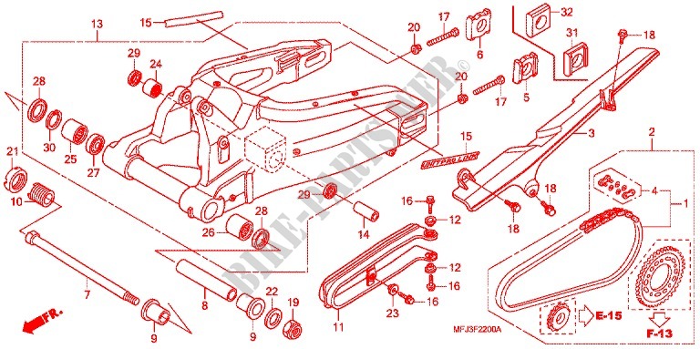 SWINGARM   CHAIN CASE for Honda CBR 600 RR 2009