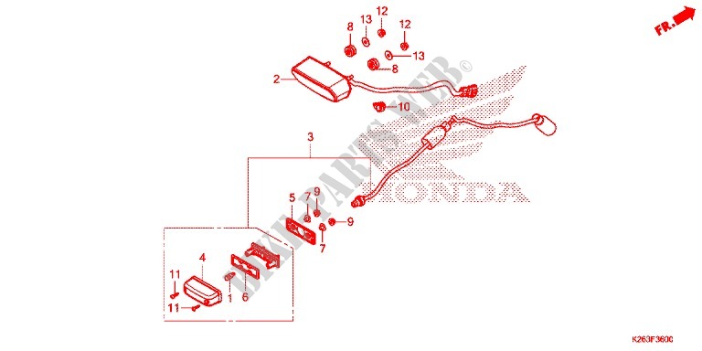 TAILLIGHT (2) for Honda MSX 125 2013