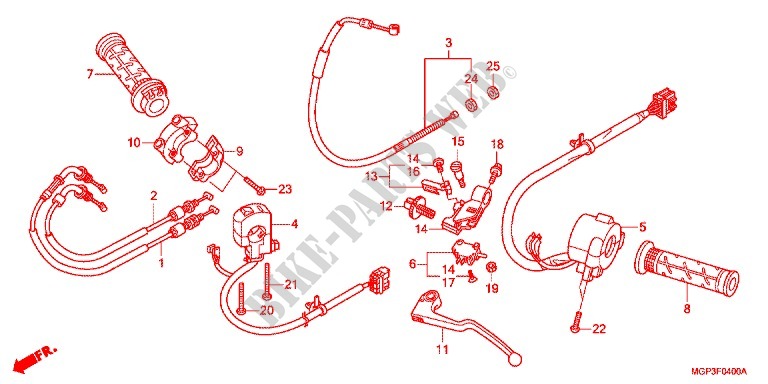 LEVER   SWITCH   CABLE (1) for Honda CBR 1000 RR ABS NOIRE 2012