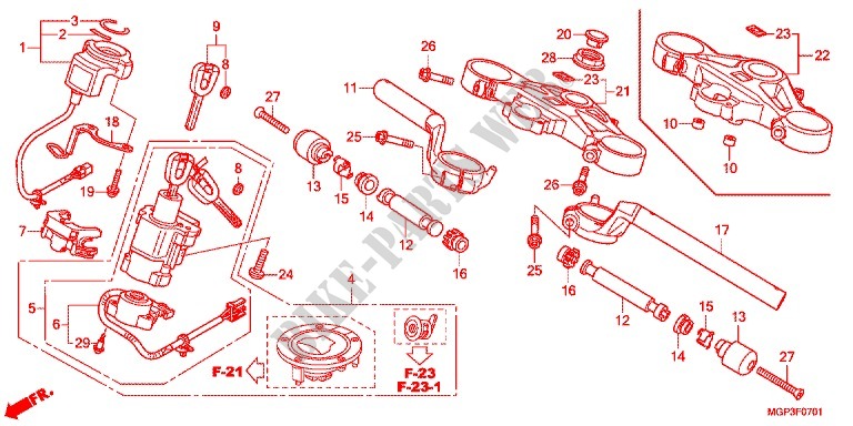 HANDLEBAR   TRIPLE CLAMP   STEERING STEM (CBR1000RRE/RAE/CBR1000S/SA) for Honda CBR 1000 RR FIREBLADE TRICOLOR 2014