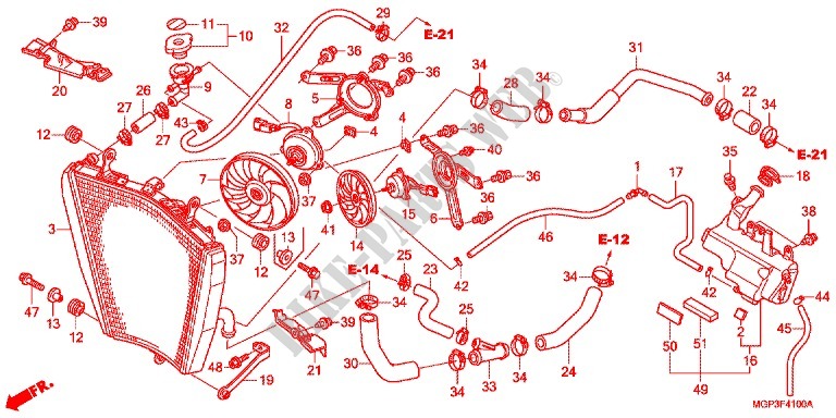 RADIATOR for Honda CBR 1000 RR FIREBLADE TRICOLOUR 2014