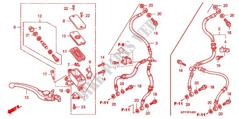 FRONT BRAKE MASTER CYLINDER (CB1300/CB1300S) for Honda CB 1300 S FAIRING 2009