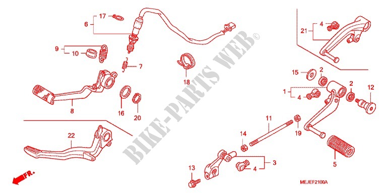 MAIN STAND   BRAKE PEDAL for Honda CB 1300 SUPER FOUR ABS 2007