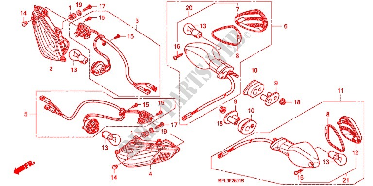 INDICATOR (CBR1000RR9,A,B/RA9,A,B) for Honda CBR 1000 RR FIREBLADE 2009