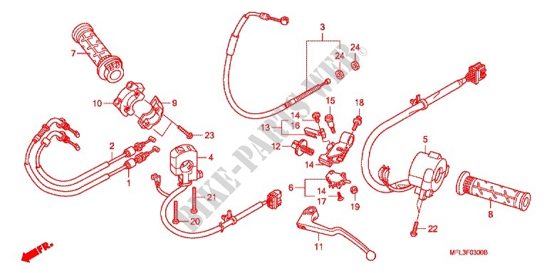 LEVER   SWITCH   CABLE (1) for Honda CBR 1000 RR FIREBLADE 2009