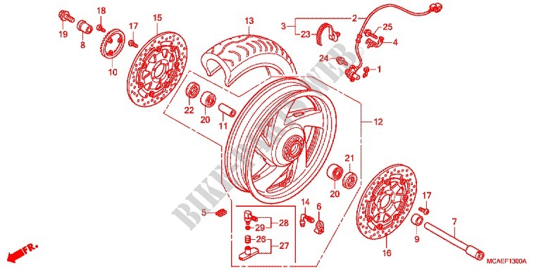 FRONT WHEEL for Honda GL 1800 GOLD WING ABS 2014