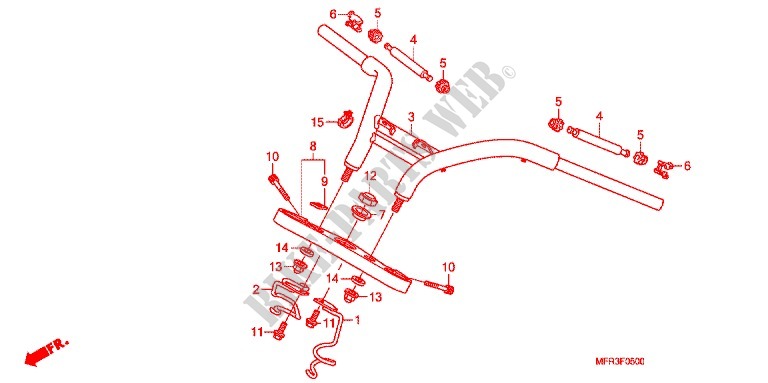 HANDLE PIPE/TOP BRIDGE (2) for Honda VT 1300 C FURY ABS 2011
