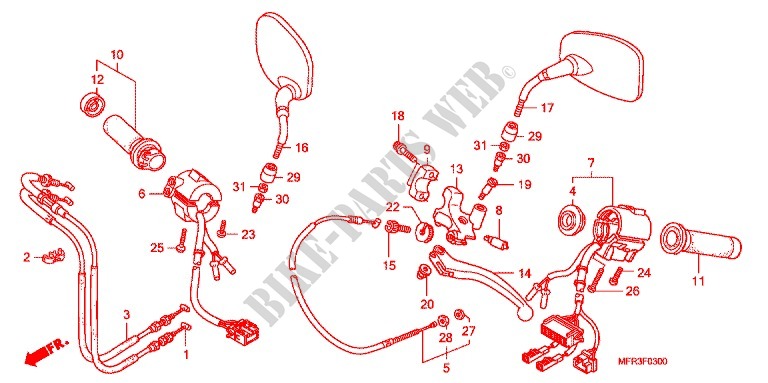 HANDLE SWITCH   CABLE   GRIP for Honda VT 1300 C FURY ABS 2011