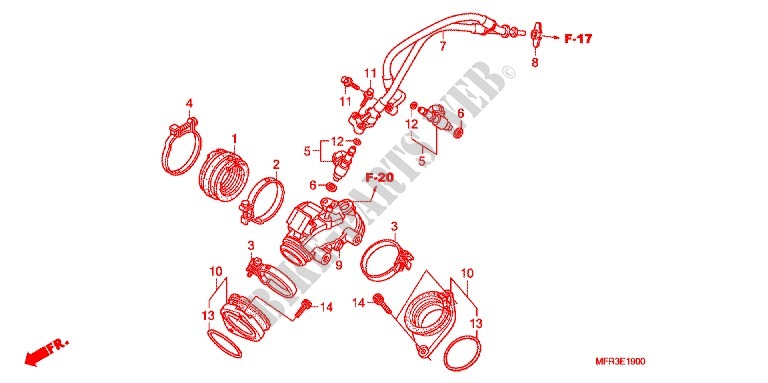 INTAKE MANIFOLD   INJECTOR for Honda VT 1300 C FURY ABS 2011