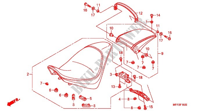 SINGLE SEAT (2) for Honda VT 1300 C FURY ABS 2011