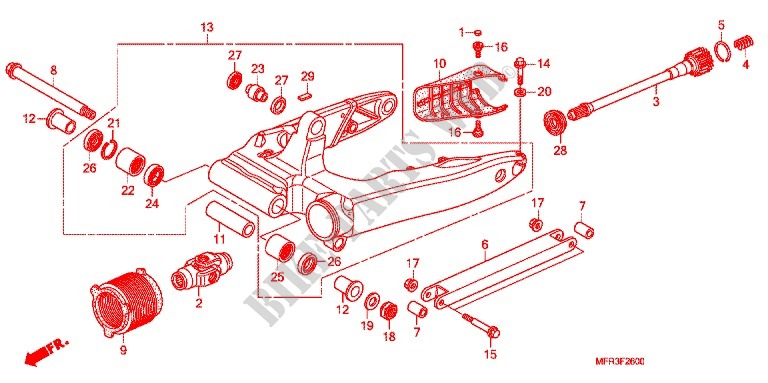 SWINGARM   CHAIN CASE for Honda VT 1300 C FURY ABS 2011