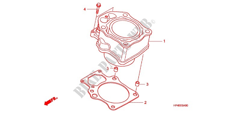 CYLINDER for Honda FOURTRAX 420 RANCHER 4X4 Manual Shift RED 2010
