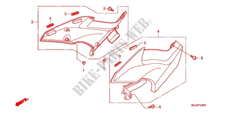 SIDE COVERS for Honda CBF 1000 F ABS 98HP 2010